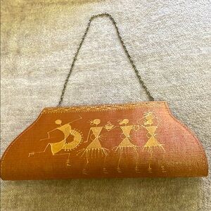 Spun silk hand painted clutch
